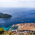 Dubrovnik old town and Lokrum island from top of the Srd mountain